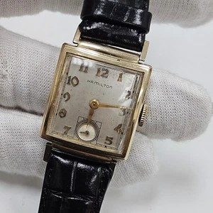 Vintage HAMILTON Men's Manual Wind Dress Watch 982 19 Jewels 14K Gold Filled - Picture 1 of 11