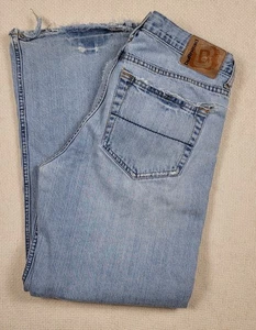 Bullhead Jeans Mens 31x30 Fits(30/27) Distressed Straight Leg Raw Hem Vtg Grunge - Picture 1 of 16