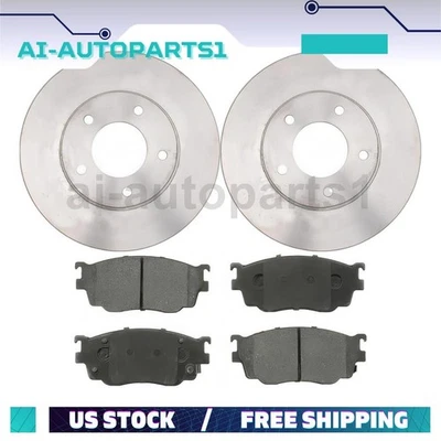 For 1998 1999 2000 2001 2002 Mazda 626 Front Brake Pads + Brake Rotors Kit - Изображение 1 из 4