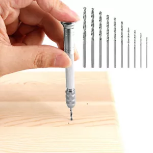 11-teilig Präzisionsstift Schraubstock Mini Micro Hand Drehen Bohrer Bits Set Rotationswerkzeuge Kit - Bild 1 von 12