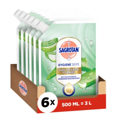 Sagrotan Handseife Nachfüller Aloe Vera – 6 x 500 ml - Bild 1 von 4