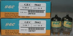 5842 417A GEC gold pins made in England Tested on AVO 160 Qty 1 Match Pair - Picture 1 of 9