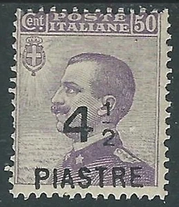 1922 LEVANTE COSTANTINOPOLI EFFIGIE 4 1/2 PI SU 50 CENT MH * - I34-9 - Imagen 1 de 1