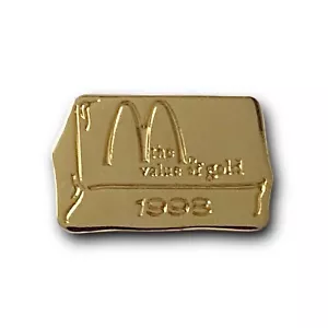 Spilla McDonald's Il Valore dell'Oro 1998 Lingotto Oro Metallo Spilla da Bavero - Foto 1 di 4