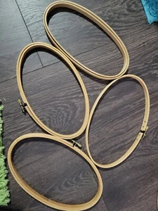 Lot 4 Vintage Wooden Oval Embroidery Cross Stitch Hoops Screw and Tension 9inch - Picture 1 of 5