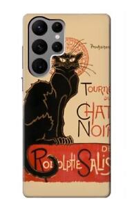 S2739 Chat Noir Black Cat Vintage Case For Samsung Galaxy S23 Ultra