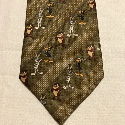 Corbata Looney Tunes Mania Para Hombre Poliéster Taz Bugs Bunny Lucas Pato Rayas Foto 1 de 3