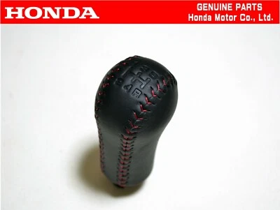 HONDA GENUINE 99-00 CIVIC Si EM1 5MT Leather Red Stitching Shift Knob OEM - Image 1 of 2