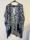 Tribal Brand New with Tags BLK/Silver Woman's Wrap Size L/XL