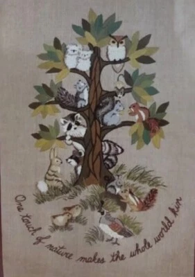 Erica Wilson Signature Collection Crewel Picture Design Touch of Nature New*read - Image 1 of 4