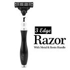 Mens Triple Edge Razor in Black - Perfect Gift for Men Suits Deep Clean Shave 