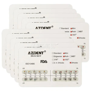 AZDENT Dental Orthodontic Bracket Braces Mini Roth Slot .022 Hooks 3-4-5 - Picture 1 of 12