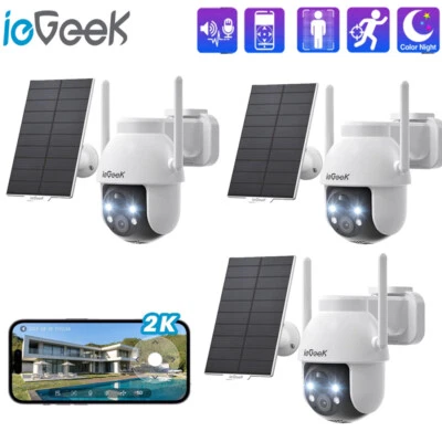 ieGeek 2K Solar Überwachungskamera Outdoor Wireless 360°Ansicht CCTV Akku Kamera - Bild 1 von 4