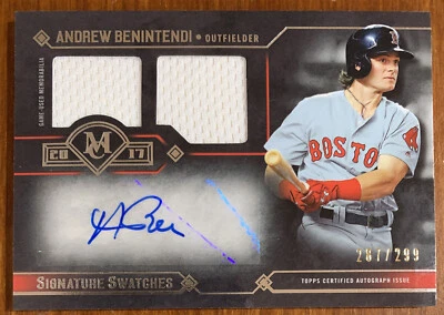 Andrew BENINTENDI🔥2017 Topps Museum Signature Swatches Auto Dual Relic 287/299 - Image 1 of 3