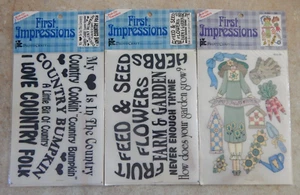 New Provo Craft First Impressions Rub-On Transfers Lot 3pc. COUNTRY GARDEN - Picture 1 of 5