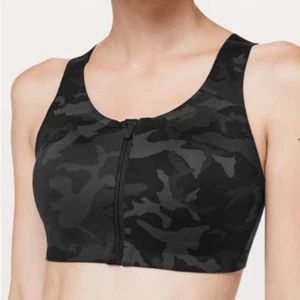 Lululemon- Women’s Enlite Bra *Zip Front Incognito Camo Multi Grey, Size 36B - Picture 1 of 8