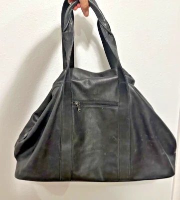 Tumi Black Leather Carry On Overnight Bag Handles Footed NO Shoulder Strap - Image 1 of 4