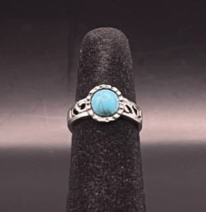Anillo Suroeste Color Turquesa Tono Plata - Talla 3 - Imagen 1 de 4
