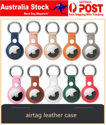 Apple AirTag Leather Case Cover for Air Tag Keychain Holder Sleeve Shell Tracker - image 1 of 4