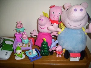 LOT OF PEPPA PIG FIGURES PLUS 3 PLUSH - Picture 1 of 11
