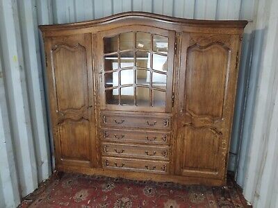 Wonderful Armoire Wardrobe 3 Door Vintage French Solid Oak Louis XV Style • 426.18£