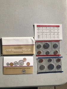 1986 P&D US Mint Uncirculated Set Original Government Packaging 10 coins - Picture 1 of 11