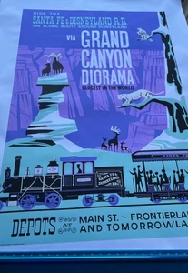 DISNEYLAND & SANTA FE RR Grand Canyon Diorama Kunstdruck Disneyland 50. Ausstellung - Bild 1 von 8