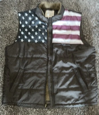 Weatherproof Vintage 1948 Men’s Gray Vest W/American Flag Detail Size XXL - Image 1 of 2