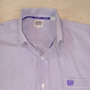 Cinch Long Sleeve Button Down Shirt Men's Medium Purple - Picture 1 of 8