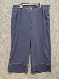 J.Crew Women’s Size 18 Pull on Wide Crop Trouser Pants Navy Style #AV443 New - Picture 1 of 17
