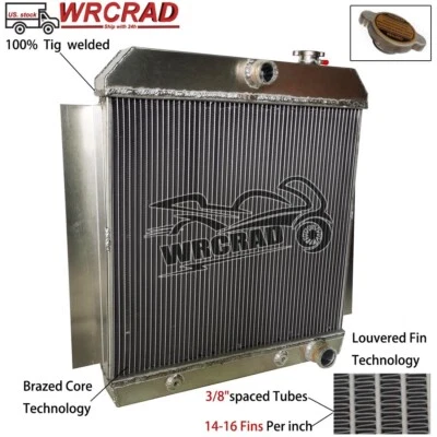 Aluminum Radiator For 1955-1959 1956 57 Chevy/GMC 100/150 C/K Truck Pickup l6/V8 - Image 1 of 4
