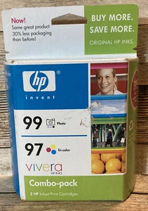 Genuine HP 99 Photo & 97 Tri-Color Ink Cartridge Combo Pack Expired 06/2008 NEW - Picture 1 of 4