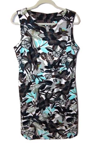 NWOT CONNECTED APPAREL SZ.14, SLEEVELESS TROPICAL PRINT SHIFT DRESS - Picture 1 of 8
