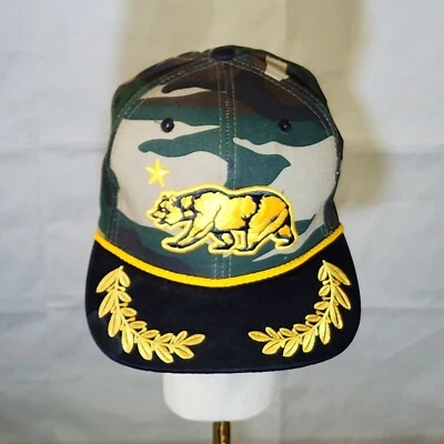 California Republic Camo w/Yellow Rope & Leaf Brim Snapback Hat by Top Level - Image 1 of 4