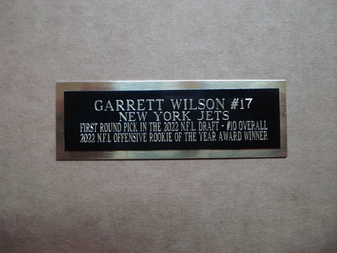 Garrett Wilson Football Card New York Jets Card Plaque Nameplate 1" X 3" Cover