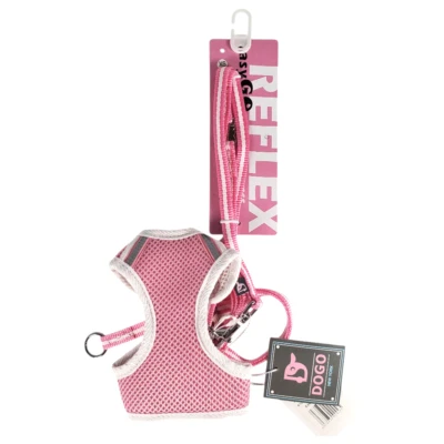 Dogo EasyGo Reflective Harness Leash - Pink XS - Image 1 of 2