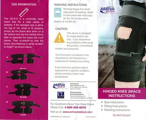 Comfortland, Arriva CK 210 Universal Size Hinged Knee Brace. New. - Picture 1 of 4