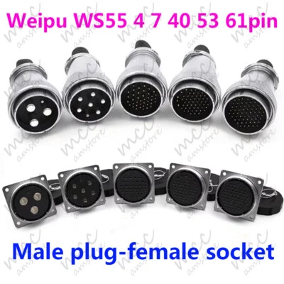WEIPU WS55，4，7，40，53，61 pin Bulkhead Connector,Industrial Plug Heavy Connector - Image 1 of 4