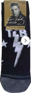 ELVIS PRESLEY COPPIA CALZE BASSE 2A Uomo 7-12 Poly/Spandex Lightning Bolt #6 - Foto 1 di 20