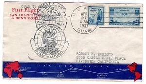 #734, C20 on FAM 14-12a Pan-American Clipper Flight Guam - Macao 1937 - Picture 1 of 2