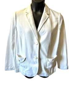 Talbots Woman Petites 2 Button Long Sleeve Blazer Jacket Size 3XP White - Picture 1 of 6