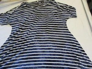 Damenbluse Le Vanya Woman blau weiß gestreift Größe 1X - Bild 1 von 6