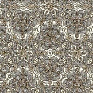 Luminous Lace Medallion Blender Gold 100% Cotton Fabric by The Yard - Picture 1 of 1