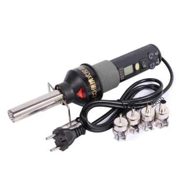 LCD Adjust Electronic Heat Hot Air Gun IC SMD BGA Desolder Station+4 Noozles UK - Image 1 of 4