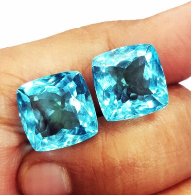 Par de piedras preciosas sueltas de aguamarina de 10-11 quilates certificadas gema de aguamarina brasileña AZ09 Foto 1 de 4
