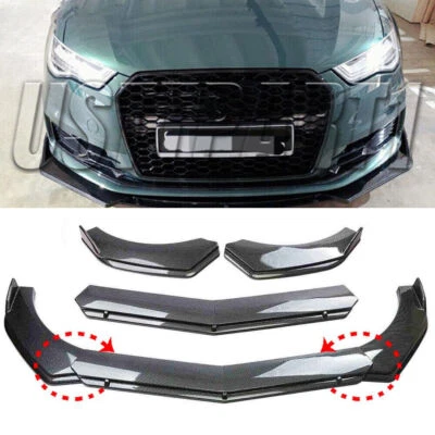 For Audi A3 A4 A5 B9 Front Bumper Lower LipSplitter Spoiler Body Kit Carbon Look Foto 1 de 4