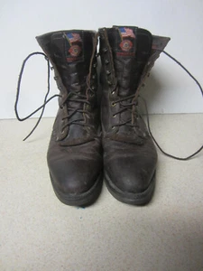 Vintage 0761 Original Justin Leather Work Boots Logger Workboot Size 11 D - Picture 1 of 17