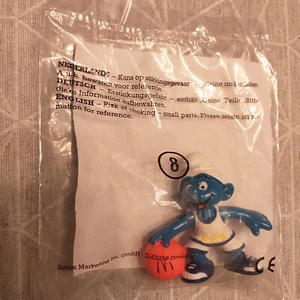 PREMIUM TOY McDONALD'S happy meal 1998 SCHTROUMPF smurf - Basketball - Imagen 1 de 3