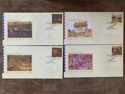 AUSTRALIA 1990 PSE 178-81 FDI GOLD FEVER BALLARAT CACHET x 4 - Image 1 of 2