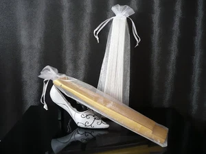 100 BOLSAS FUNDAS ORGANZA PARA ABANICOS DE 19 CM BLANCAS BOLSAS DE ORGANZA - Imagen 1 de 1